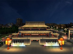 河北省深泽县古建筑夜景亮化灯光设计案例