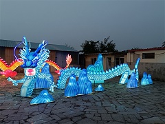 彩灯花灯蓝龙灯组8米*2.5米*3米真实亮灯实景
