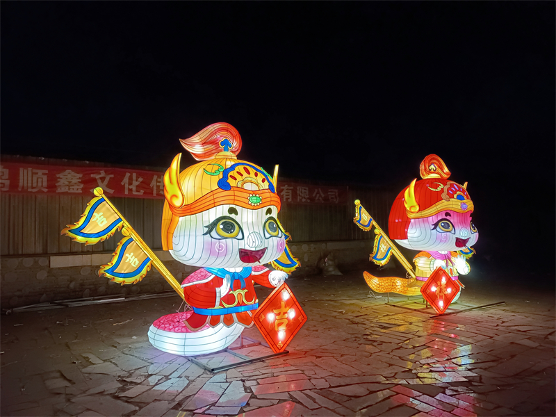 卡通蛇门神花灯