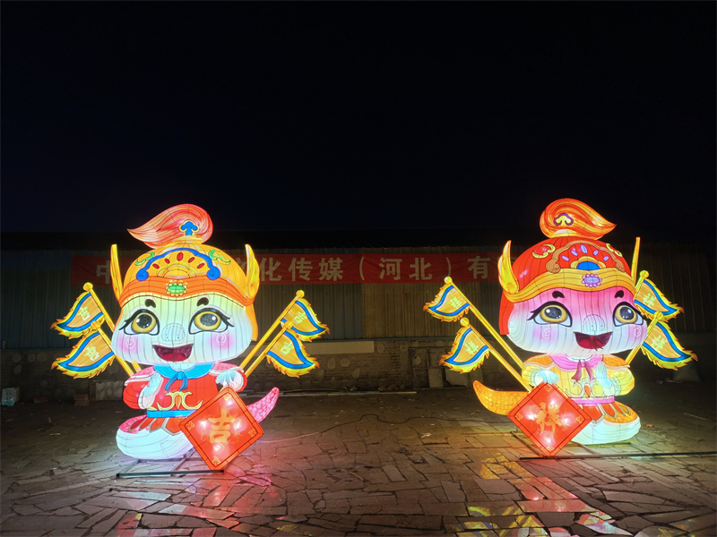 卡通蛇门神花灯